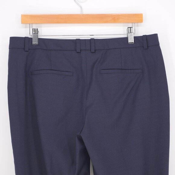 NWT HUGO BOSS Women's "Titana6" Navy Blue Plaid Wool Trousers Pants Size US 8 - Picture 5 of 10